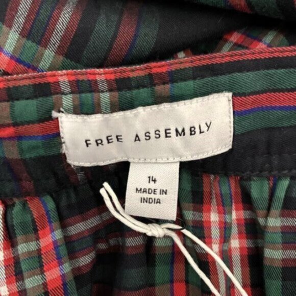 Free Assembly Ruffle Belted Midi Skirt with Pockets - NWT 100% Cotton - Picture 7 of 10